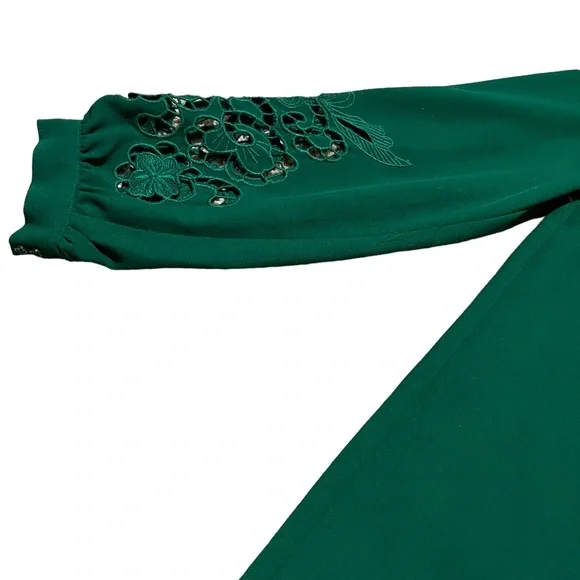 H&M Green Long Sleeve Lace Dress | Women's 2 - Picture 3 of 5